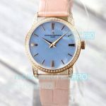 Swiss Copy Vacheron Constantin Traditionnelle Ultra-Thin Rose Gold Diamond 33mm Ladies Watch 